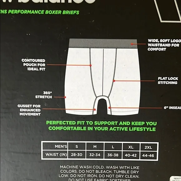 NWT New Balance Men’s Boxer Briefs 4-Pack – Size Small 6" Inseam Performance Fit - Picture 4 of 4